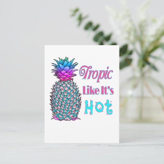 Tropisch als de warme kustananas briefkaart (Staand voorkant)