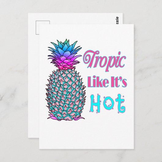 Tropisch als de warme kustananas briefkaart (Voorkant / Achterkant)