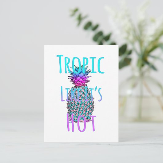 Tropisch als de warme kustananas briefkaart (Staand voorkant)