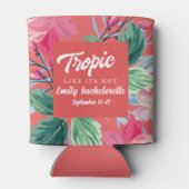 Tropisch als het heet Bachelorette Weekend feestje Blikjeskoeler (Achterkant)