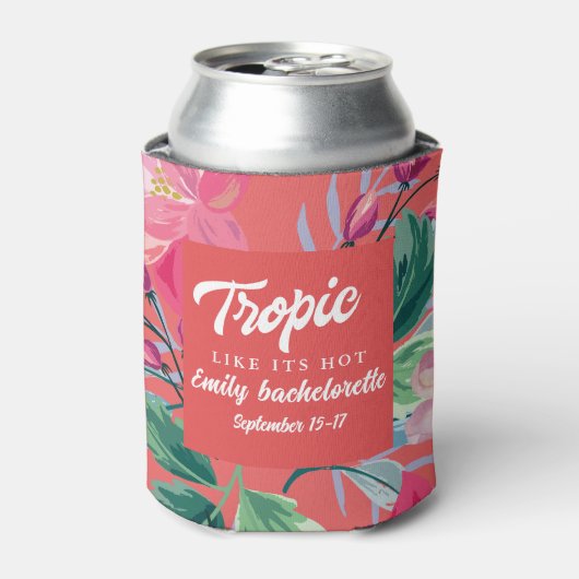 Tropisch als het heet is vrijgezellenweekendfeest  blikjeskoeler (Blikje Voorkant)