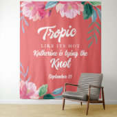 Tropisch als het heet oranje vrijgezellenfeest wandkleed (In situ)