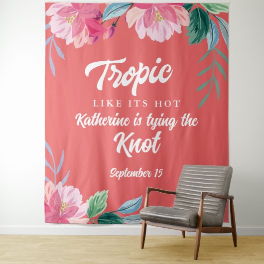 Tropisch als het heet oranje vrijgezellenfeest wandkleed (In situ)