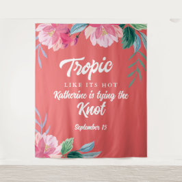 Tropisch als het heet oranje vrijgezellenfeest wandkleed