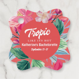 Tropisch als het heet roze vrijgezellenfeest  bedankjes labels