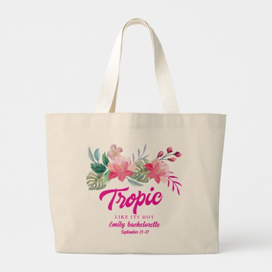 Tropisch als het heet vrijgezellenfeestje  grote tote bag (Achterkant)