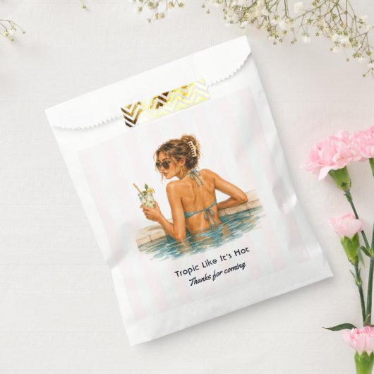 Tropisch als het heet Zwembadfeest Bachelorette Bedankzakje (Gezegeld)