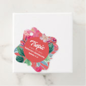 Tropisch als zijn hete roze tropische bachelorette bedankjes labels (In situ)