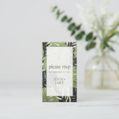 Tropisch alsjeblieft RSVP Bold & Modern Groen Oerw Informatiekaartje (Staand voorkant)