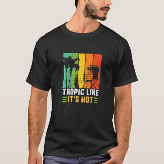 Tropisch alsof het heet Beach Vacation is T-shirt (Voorkant)