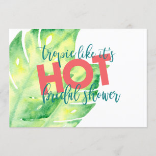 Tropisch alsof het heet Bridal Shower-uitnodiging  Kaart
