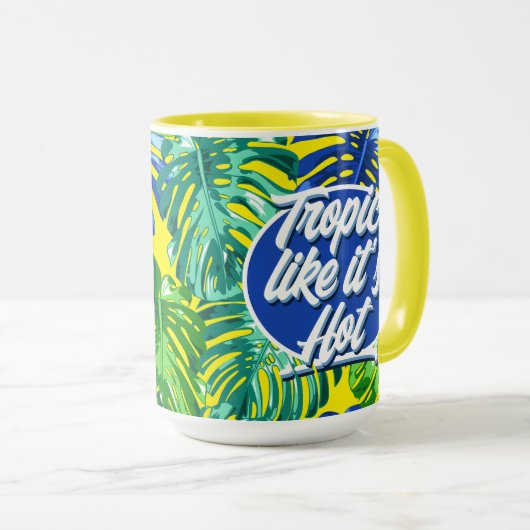 Tropisch alsof het heet groen modern Oerwoud is Mok (Voorkant rechts)