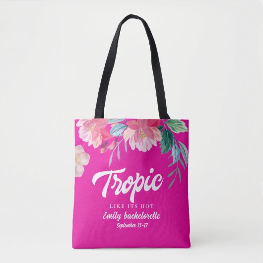 Tropisch alsof het heet is vrijgezellenweekendfees tote bag (Voorkant)