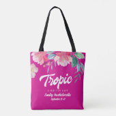Tropisch alsof het heet is vrijgezellenweekendfees tote bag (Achterkant)