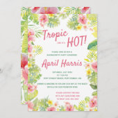 Tropisch alsof het heet, tropisch bacheloretfeest kaart (Voorkant / Achterkant)