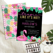 Tropisch alsof het Hot Pink Tropical Birthday is Kaart
