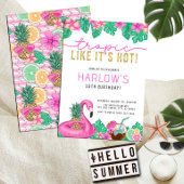 Tropisch alsof het Hot Pink Tropical Birthday is Kaart