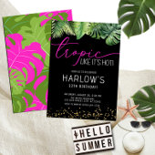 Tropisch alsof het Hot Pink Tropical Birthday is Kaart