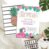 Tropisch alsof het Hot Pink Tropical Birthday is Kaart