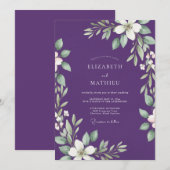 Tropisch Amethystblad Bruiloft Kaart (Voorkant / Achterkant)