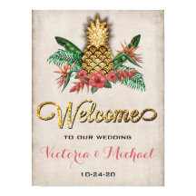 Tropisch anananas Gold Glitter Weddenschap