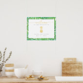 Tropisch anananas Gold Weduwen Welkomstteken Poster (Keuken)