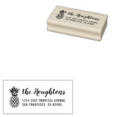 Tropisch anananas handgeschreven terugkeeradres rubberstempel (Gestempeld)