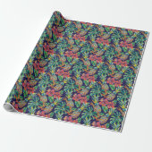 Tropisch anananas Hibiscus Pattern Cadeaupapier (Uitgerold)