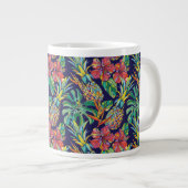 Tropisch anananas Hibiscus Pattern Grote Koffiekop (Voorkant rechts)
