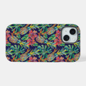 Tropisch anananas Hibiscus Pattern iPhone 15 Case (Achterkant horizontaal)