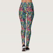 Tropisch anananas Hibiscus Pattern Leggings (Achterkant)