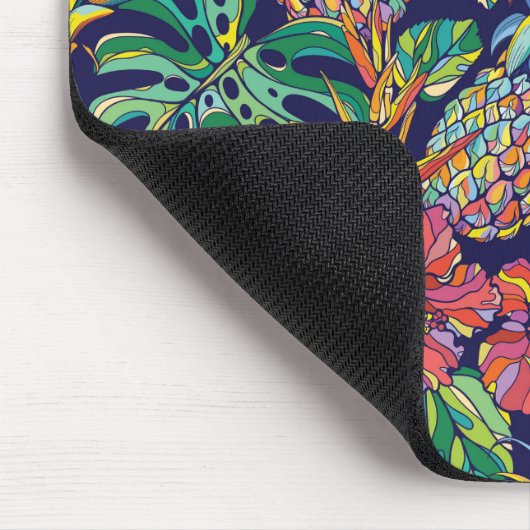 Tropisch anananas Hibiscus Pattern Muismat (Hoek)