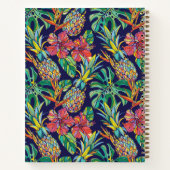 Tropisch anananas Hibiscus Pattern Notitieboek (Achterkant)