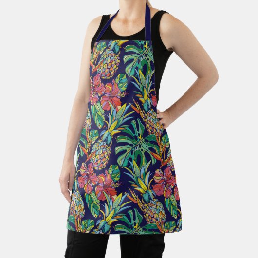 Tropisch anananas Hibiscus Pattern Schort (Insitu)