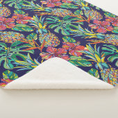 Tropisch anananas Hibiscus Pattern Sherpa Deken (3/4)