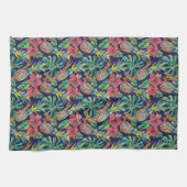 Tropisch anananas Hibiscus Pattern Theedoek (Horizontaal)