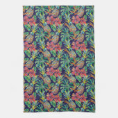 Tropisch anananas Hibiscus Pattern Theedoek (Verticaal)