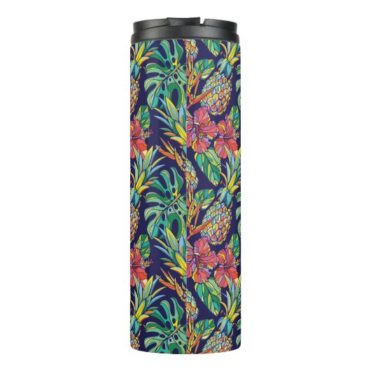 Tropisch anananas Hibiscus Pattern Thermosbeker (Achterkant)
