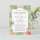 Tropisch anananas Ivory Glitter Beach Baby shower Kaart (Staand voorkant)