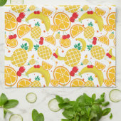 Tropisch anananas Oranje Banana Cherry Pattern Theedoek (Gevouwen)