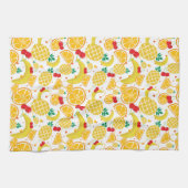Tropisch anananas Oranje Banana Cherry Pattern Theedoek (Horizontaal)