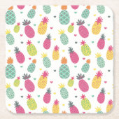 Tropisch anananas patroon kartonnen onderzetters (Voorkant)