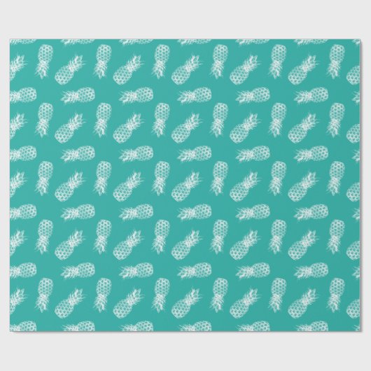 Tropisch anananas Pattern Modern Turquoise Cadeaupapier (Vlak)