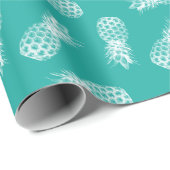 Tropisch anananas Pattern Modern Turquoise Cadeaupapier (Rol Hoek)