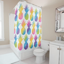 Tropisch anananas regenboogpatroon Waterverf Douchegordijn