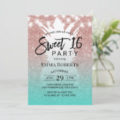 Tropisch anananas Roos Gold Aqua Blauwgroen Sweet  Kaart (Staand voorkant)