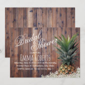 Tropisch anananas Rustic Floral Vrijgezellenfeest Kaart (Voorkant / Achterkant)