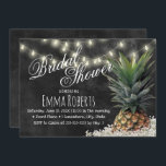 Tropisch anananas Rustisch ChalkboardVrijgezellenf Kaart<br><div class="desc">Tropische anananassettekenreekslampjes Robuuste orkbordbredal Shower Invitations.</div>