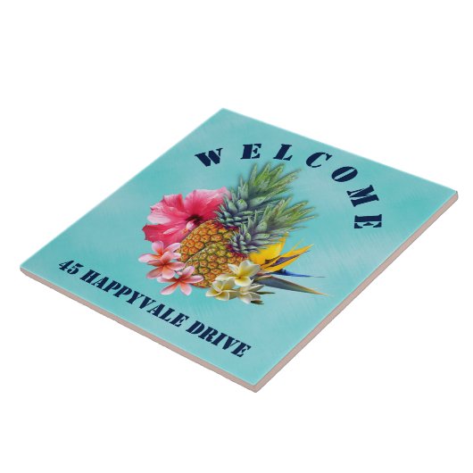 Tropisch anananas Welkomstwoord Tegeltje (Zijkant)