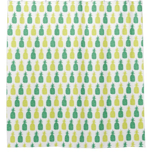 Tropisch anananasegelgroen Hawaïaans fruit Douchegordijn (Voorkant)